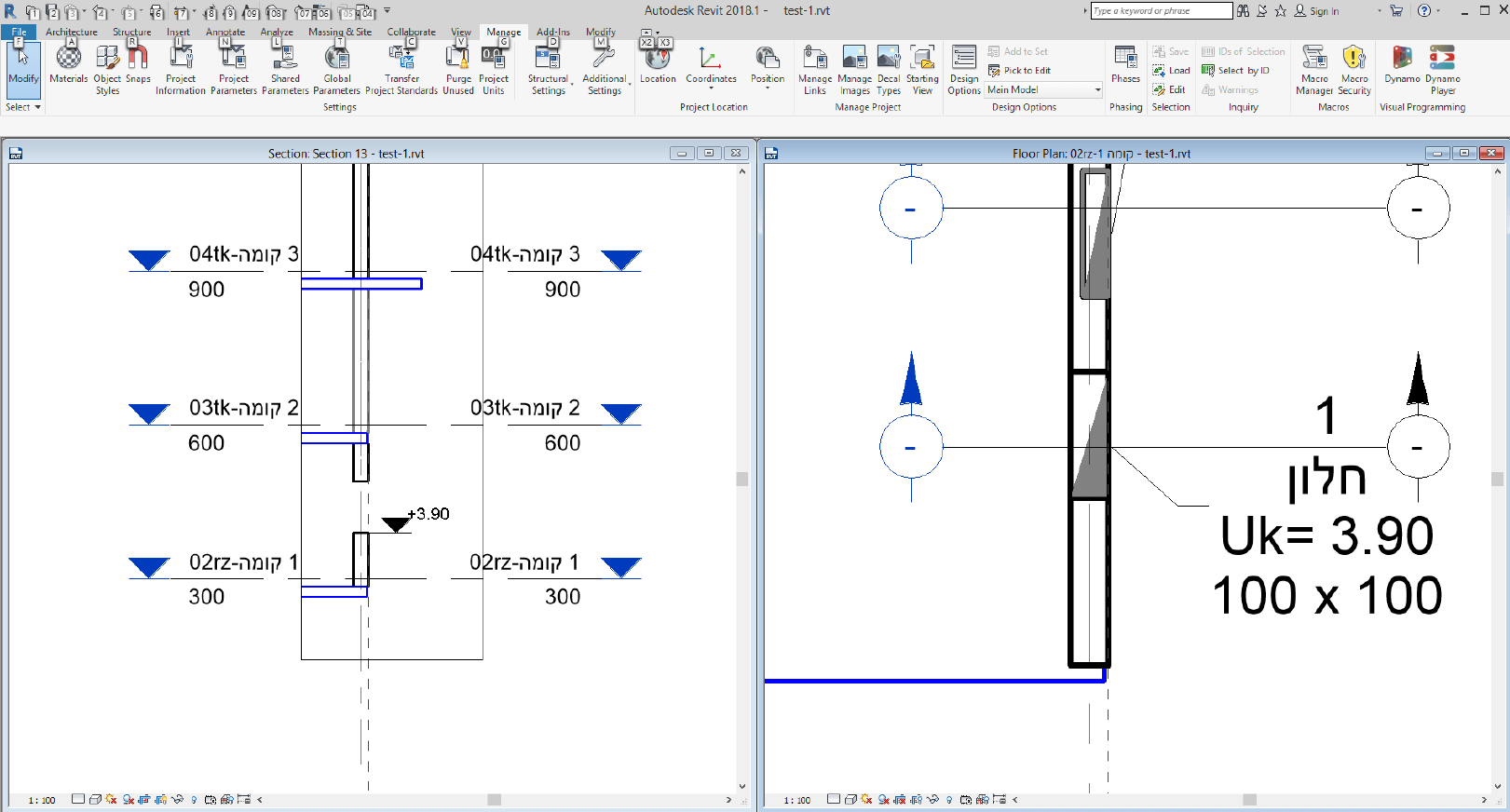 פתיחה ב-revit